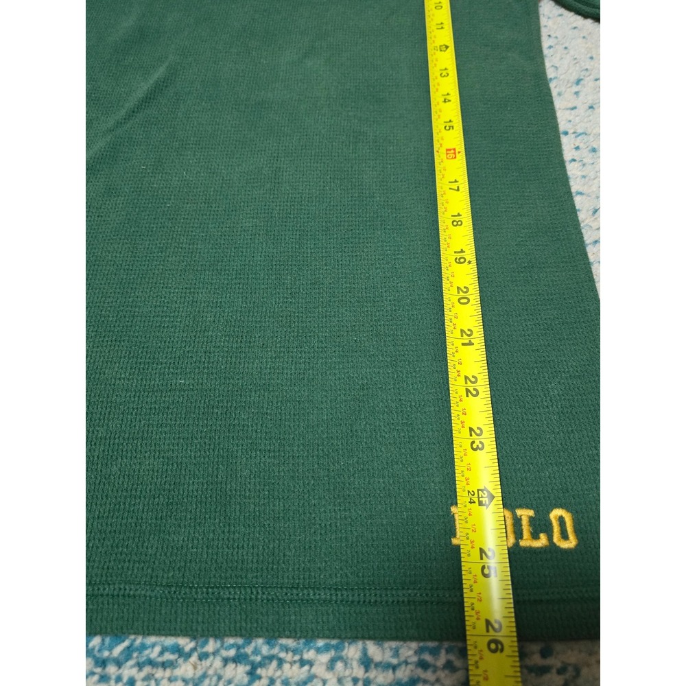 Polo Ralph Lauren Green Thermal Long Sleeve Shirt Adult M‎ P Logo Crew Neck (AE) - Picture 3 of 7